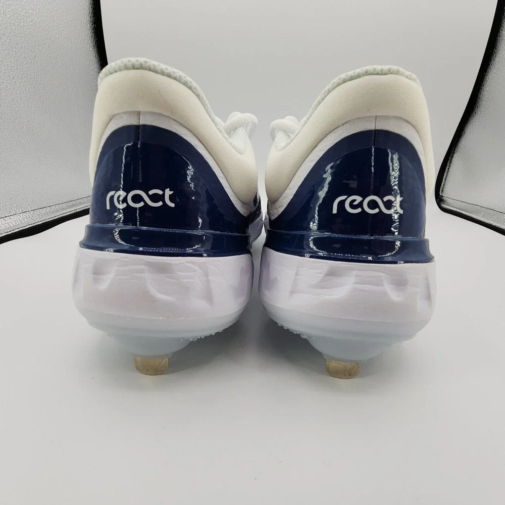 Nike Alpha Huarache Elite 4 Low‎ Baseball Cleats Mens 8 D2745-103 White Blue NEW